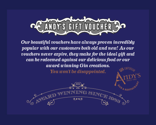 Andy's Restaurant gift voucher